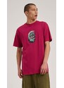 santa cruz Pánske tričko crescent bone hand t-shirt burgundy