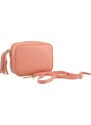 Ružová kožená talianska crossbody kabelka Bala Salmone s prídavným pruhom IV NovaKabelka.sk
