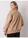 BASIC Béžová dámska mikina s rolákom -em-BL-649.23X-dark beige