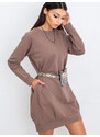 BASIC Voľné béžové šaty s vreckami RV-TU-5184.93P-dark beige