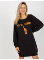 VITON Čierne mikinové šaty NEW YORK VI-BL-3212.15X-black