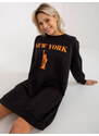 VITON Čierne mikinové šaty NEW YORK VI-BL-3212.15X-black