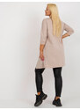 RELEVANCE Béžová asymetrická tunika s kamienkami na vreckách RV-BZ-8533.04-beige