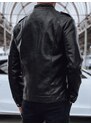 Dstreet Atraktívna pánska koženková bunda čiernej farby