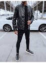 Dstreet Atraktívna pánska koženková bunda čiernej farby