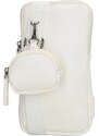 Beagles Biela kožená kabelka na mobil + mini vrecúško „DuoCarry“ 2v1