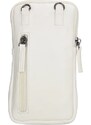 Beagles Biela kožená kabelka na mobil + mini vrecúško „DuoCarry“ 2v1