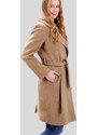 Perso Klasický dlhý béžový dámsky kabát MAH 201003 F - Beige
