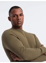 Ombre Clothing Základná bavlnená pánska mikina v olivovej farbe V2 om-ssbn-0159
