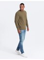 Ombre Clothing Základná bavlnená pánska mikina v olivovej farbe V2 om-ssbn-0159