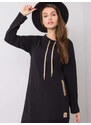 BASIC Čierne mikinové šaty s vreckami RV-SK-6067.15X-black