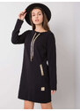 BASIC Čierne mikinové šaty s vreckami RV-SK-6067.15X-black