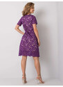 BASIC Fialové krajkové šaty LK-SK-506732.39P-purple