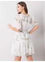 BASIC Biele šaty s motívom kvetín -LK-SK-508129.06X-white