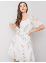 BASIC Biele šaty s motívom kvetín -LK-SK-508129.06X-white