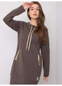BASIC Khaki mikinové šaty s vreckami RV-SK-6067.15X-khaki
