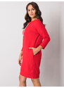 RELEVANCE Červené dámske mikinové šaty s vreckami RV-SK-4597-1.97-red