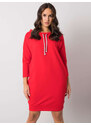 RELEVANCE Červené dámske mikinové šaty s vreckami RV-SK-4597-1.97-red