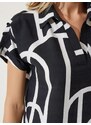 Happiness İstanbul Šaty čierna / šedobiela