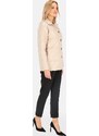 Perso Světle béžová dámská jarní prošívaná bunda BLE 241025 F - Beige