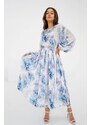 Mosquito Dámske kvetinové šaty Elvire Blue Flowers nebesky modré, Farba nebesky modrá
