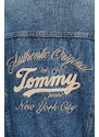 Rifľová bunda Tommy Jeans modrá farba, prechodná, DW0DW21061