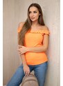 Kesi Orange neon blouse with frills