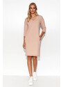 Denné teplákové šaty M779 béžové - Makadamia