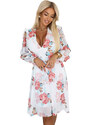 Numoco FRANCES Šifónové zavinovacie šaty s dlhým rukávom - mallows 388-3