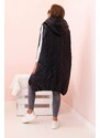Kesi Dámske Plus veľkosť prešívaná vesta s kapucňou na zips Janina