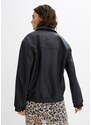 bonprix Koženková bunda oversize, farba čierna