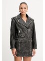 Bunda Guess CHARLENE čierna farba, prechodná, oversize, W5YL04 WHDI0