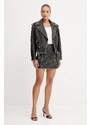 Bunda Guess CHARLENE čierna farba, prechodná, oversize, W5YL04 WHDI0