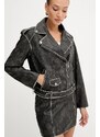 Bunda Guess CHARLENE čierna farba, prechodná, oversize, W5YL04 WHDI0