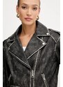 Bunda Guess CHARLENE čierna farba, prechodná, oversize, W5YL04 WHDI0