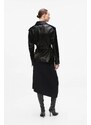 Kožená bunda Karl Lagerfeld čierna farba, prechodná, A4W14061