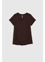 Marisse Brown Short-Sleeved Blouse