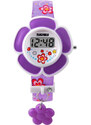 SKMEI 1144 digitálne dievčenské hodinky Flowers Fialové