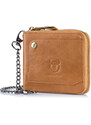 Bullcaptain kožená peňaženka s retiazkou Gwen Camel