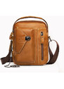 Bullcaptain pánska kožená taška s retiazkou Miltiade Khaki