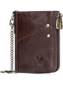 Humerpaul kožená peňaženka s retiazkou Quiot Hnedá