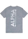 ALPHA INDUSTRIES Tričko modrá / sivá / biela