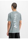 ALPHA INDUSTRIES Tričko modrá / sivá / biela