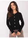 BASIC Čierny dámsky sveter s čipkou a ozdobnými gombíkmi PM-SW-YIS1027.85-black