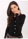 BASIC Čierny dámsky sveter s čipkou a ozdobnými gombíkmi PM-SW-YIS1027.85-black