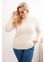 MladaModa Rolákový oversize sveter model 1112 béžový