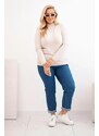 MladaModa Rolákový oversize sveter model 1112 béžový