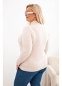 MladaModa Rolákový oversize sveter model 1112 béžový