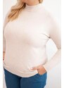 MladaModa Rolákový oversize sveter model 1112 béžový