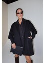 LaManuel Dámsky čierny kabát Eternal